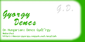 gyorgy dencs business card